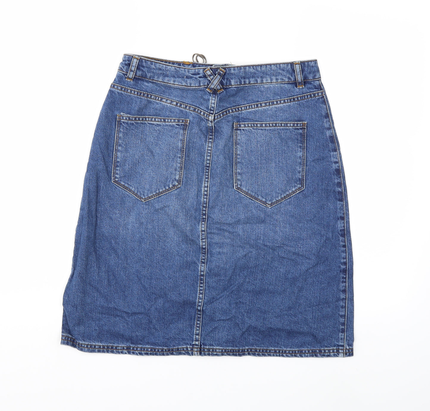 Fat Face Womens Blue  Denim A-Line Skirt Size 10