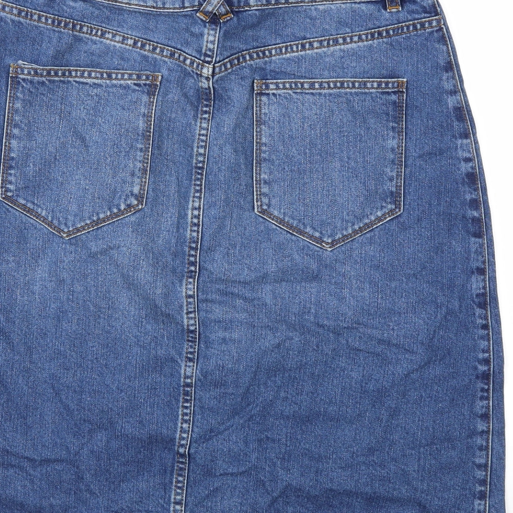 Fat Face Womens Blue  Denim A-Line Skirt Size 10
