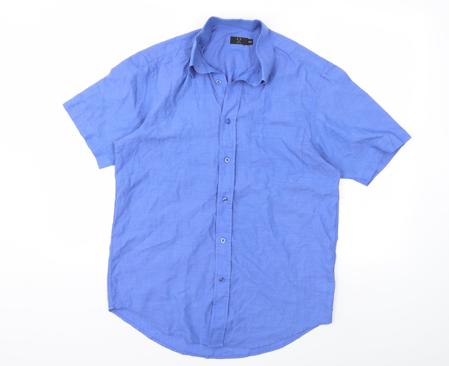 F&F Mens Blue    Dress Shirt Size 14.5