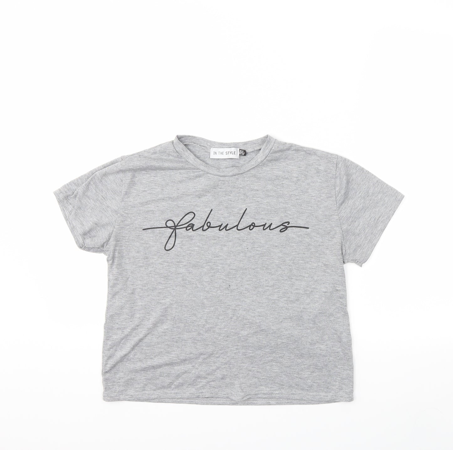 In the Style Womens Grey   Basic T-Shirt Size 8