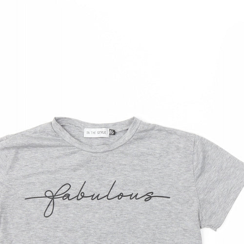 In the Style Womens Grey   Basic T-Shirt Size 8