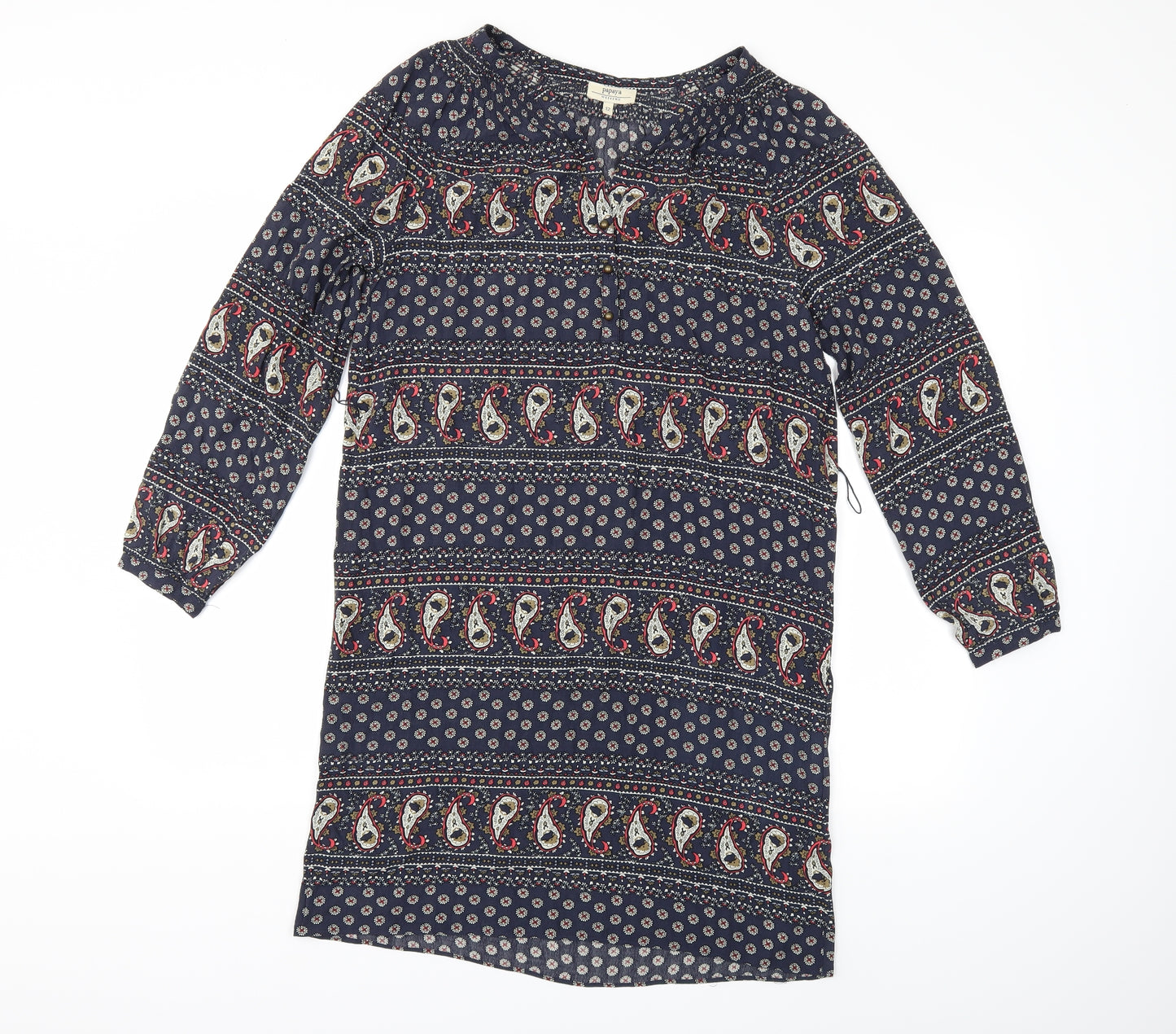 Papaya Womens Blue Paisley  Shift  Size 12