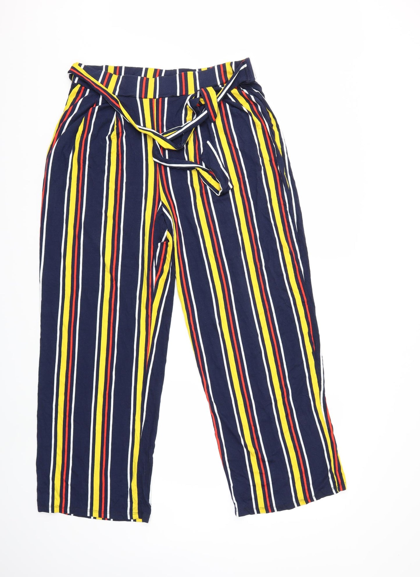 Papaya Womens Black Striped  Trousers  Size 16 L27 in