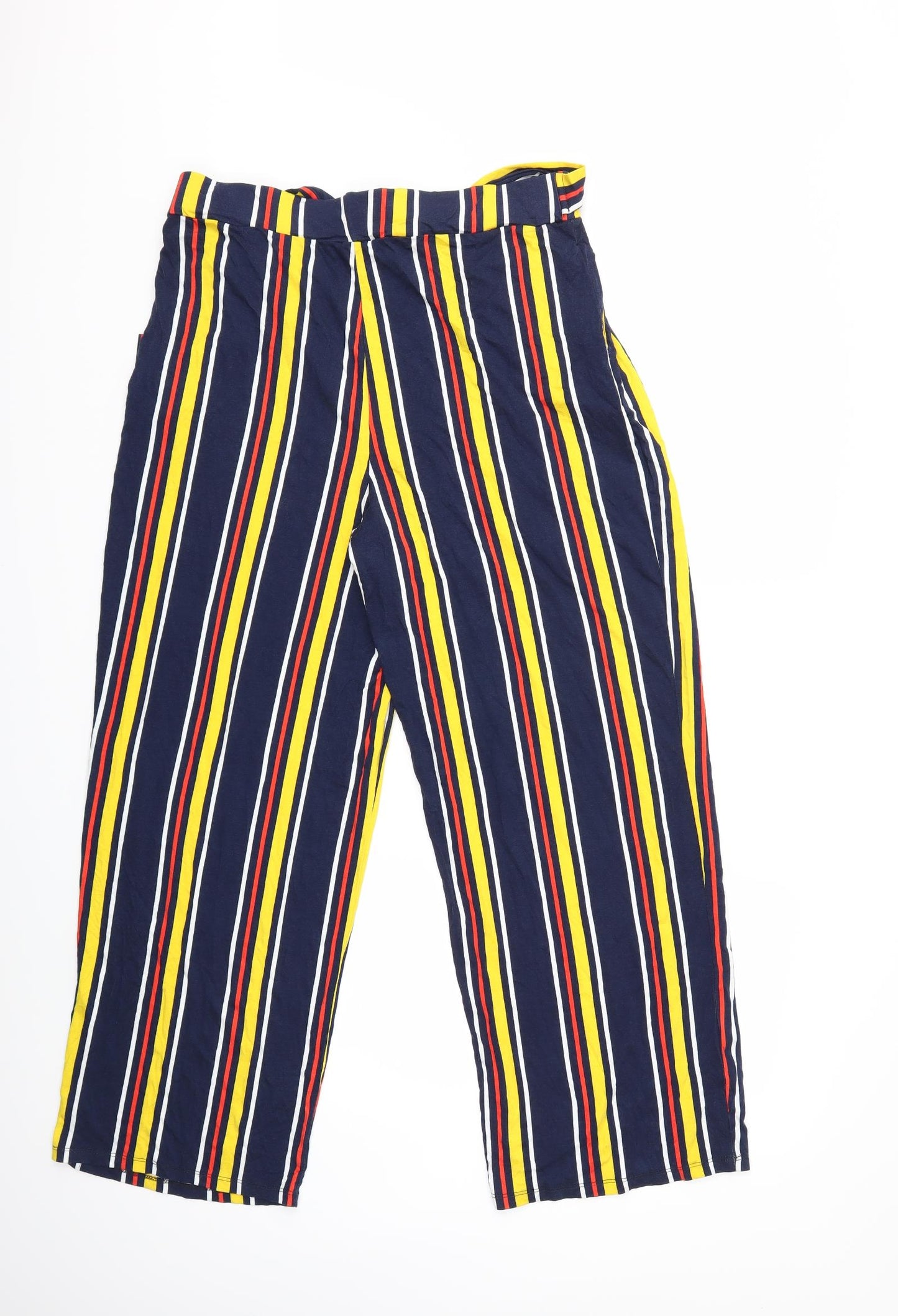 Papaya Womens Black Striped  Trousers  Size 16 L27 in