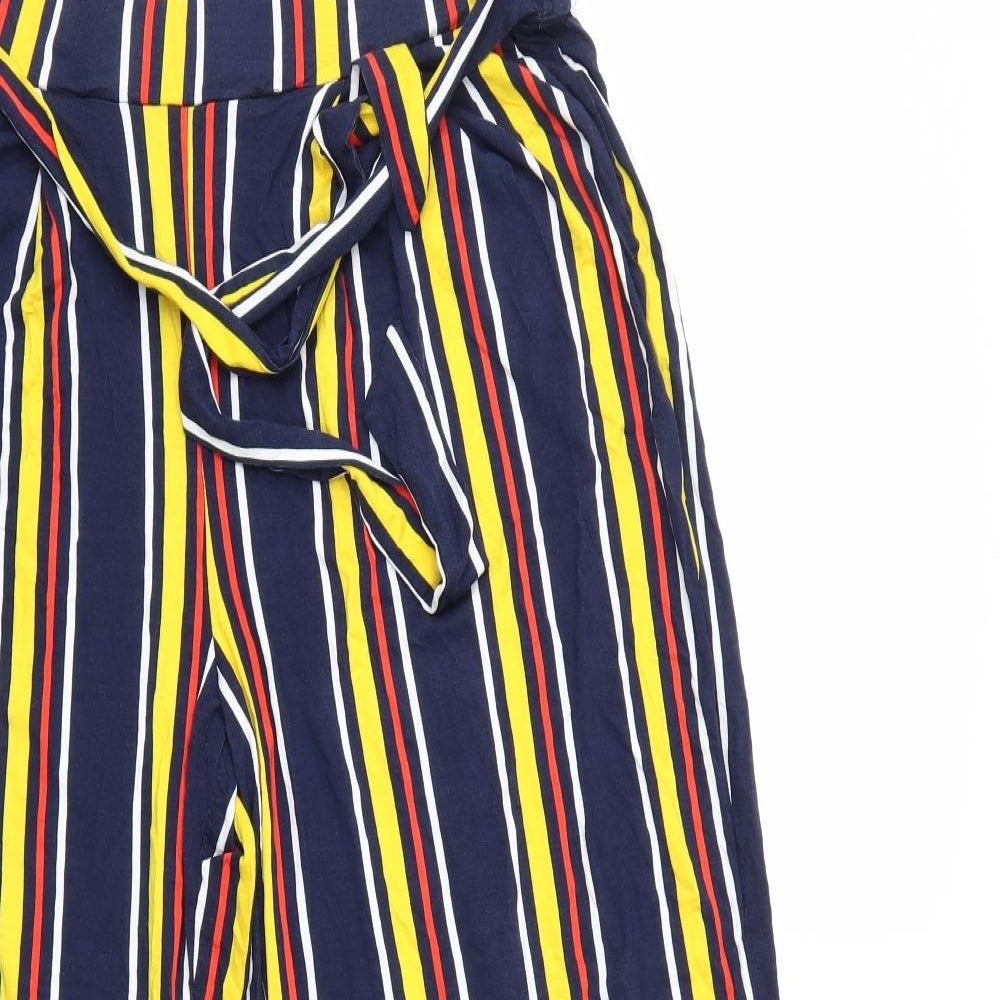 Papaya Womens Black Striped  Trousers  Size 16 L27 in