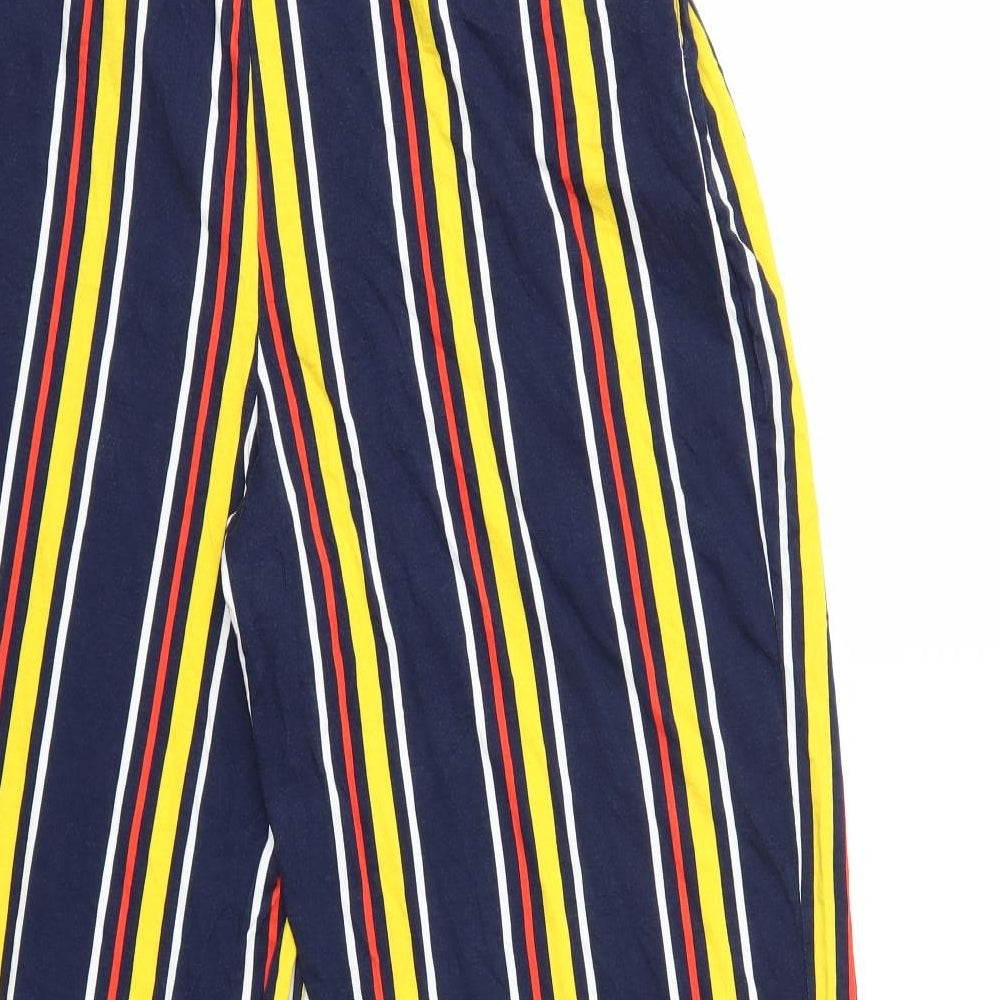 Papaya Womens Black Striped  Trousers  Size 16 L27 in