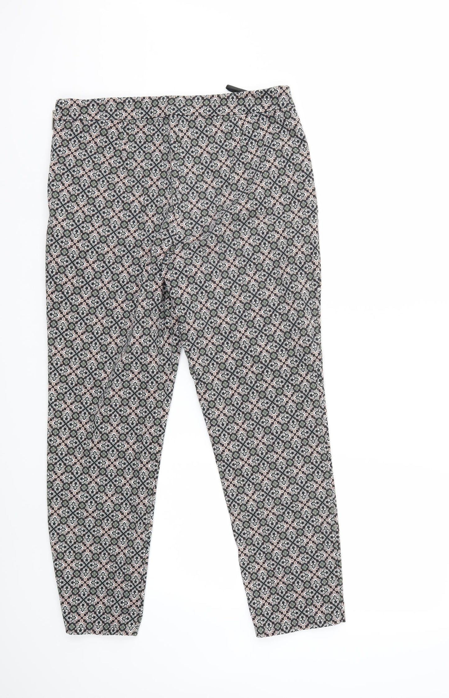 F Womens Beige Geometric  Trousers  Size 16 L27 in