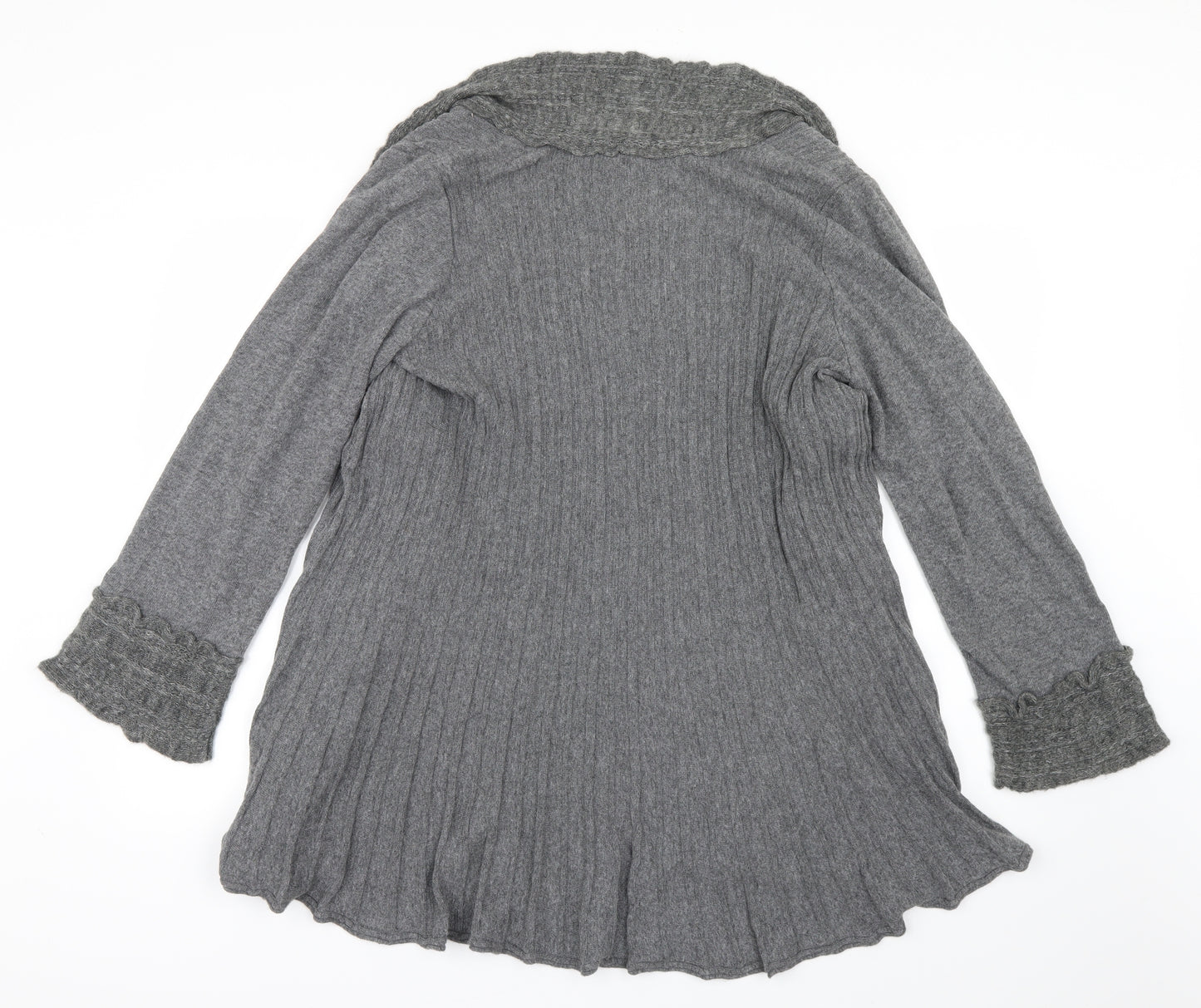 Per Una Womens Grey  Knit Cardigan Jumper Size 18