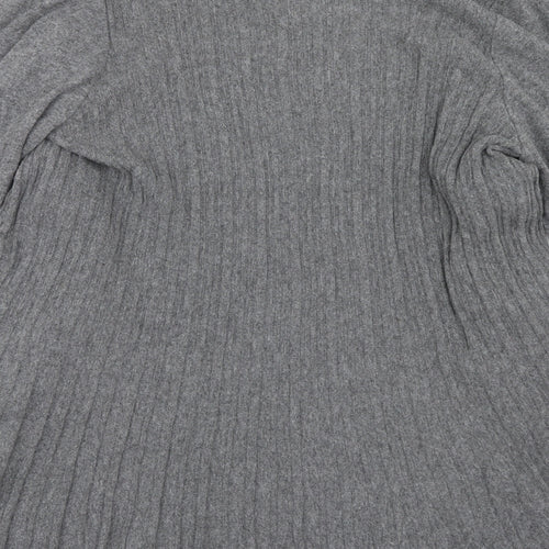 Per Una Womens Grey  Knit Cardigan Jumper Size 18