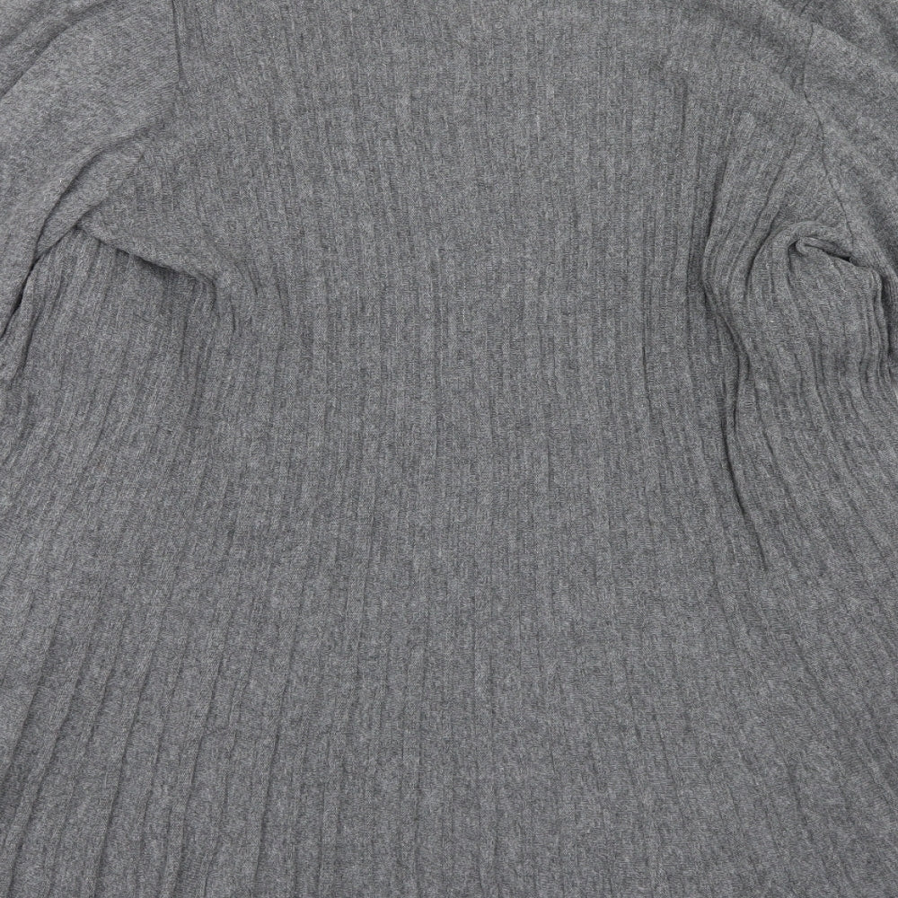 Per Una Womens Grey  Knit Cardigan Jumper Size 18
