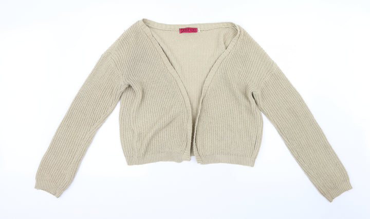 Boohoo Womens Beige Knit Cardigan Jumper Size M