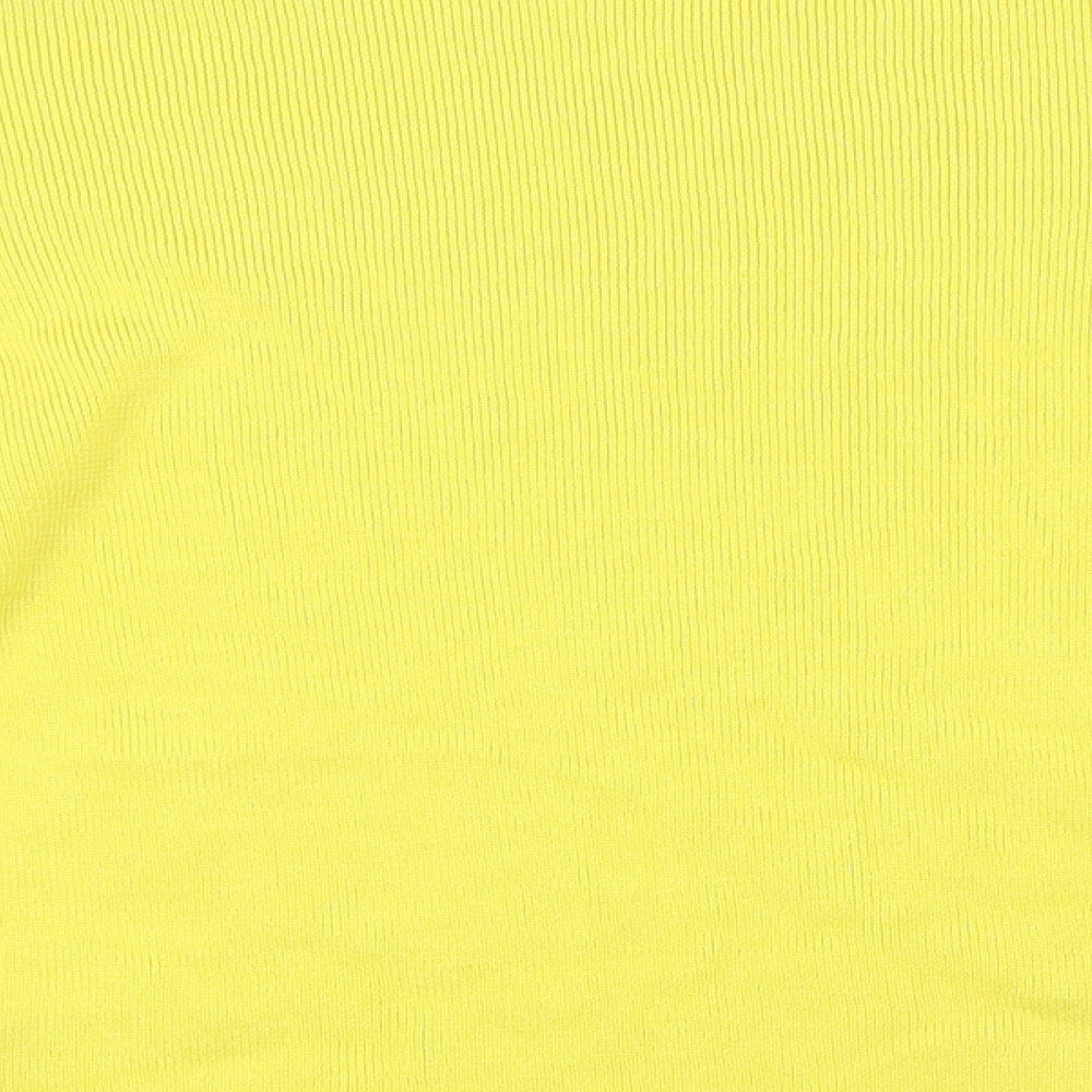 River Island Womens Yellow  Knit Basic T-Shirt Size 10  - Flared Sleeves