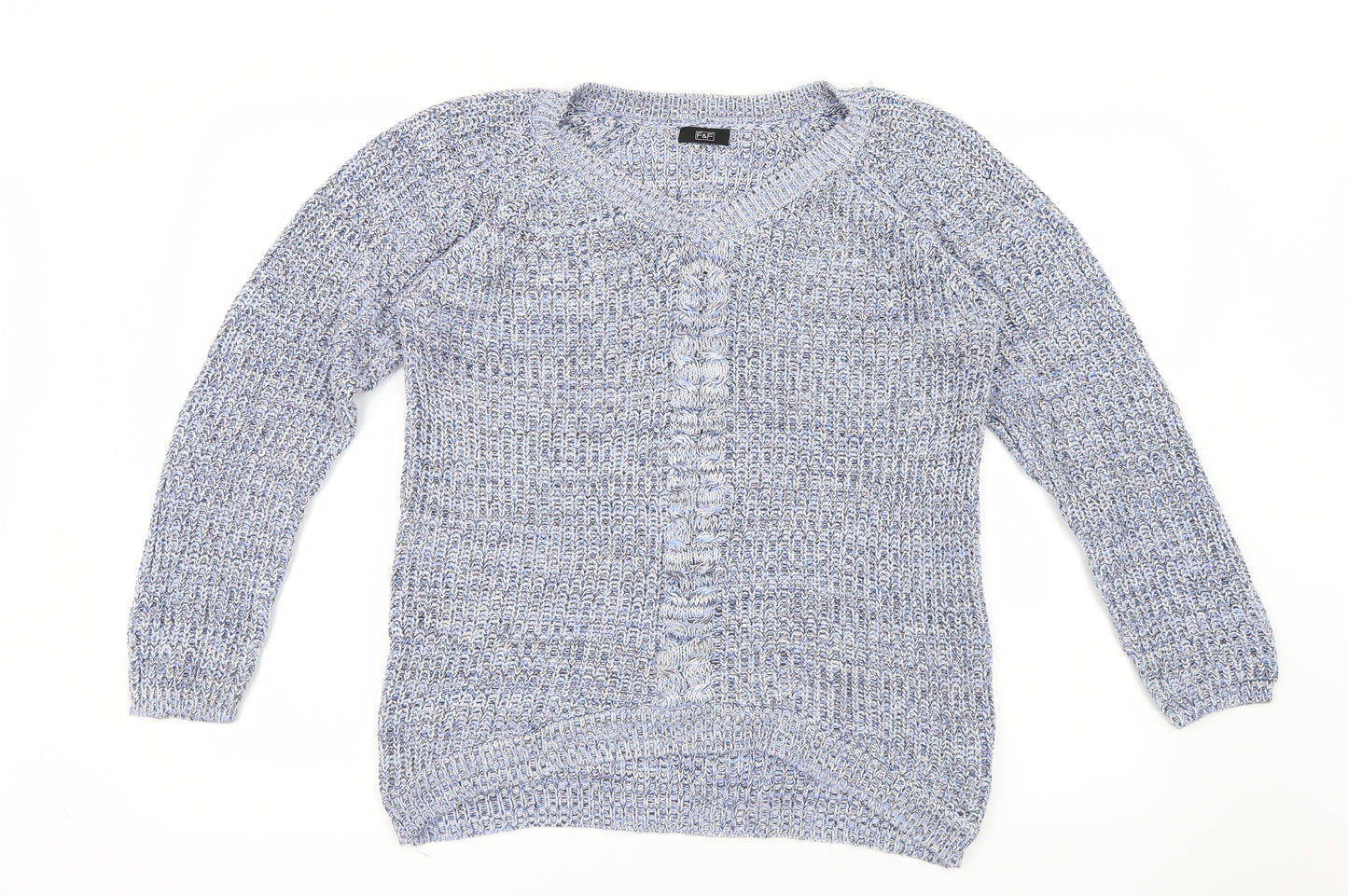 F&F Womens Blue  Knit Pullover Jumper Size 12