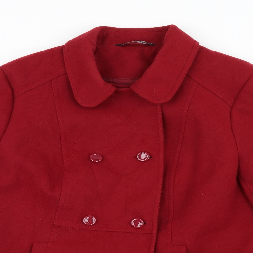Bonmarché Womens Red   Pea Coat Coat Size 18