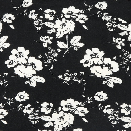 Papaya Womens Black Floral Knit Pullover Jumper Size 12