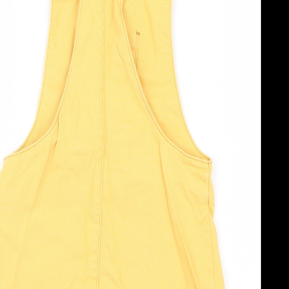 F&F Girls Yellow  Denim Pinafore/Dungaree Dress  Size 5-6 Years