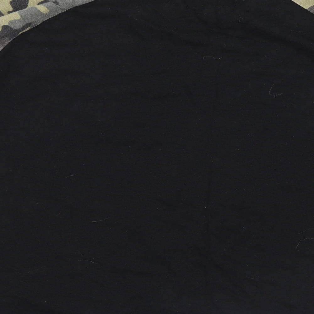 Primark Mens Black Camouflage Knit Pullover Jumper Size L