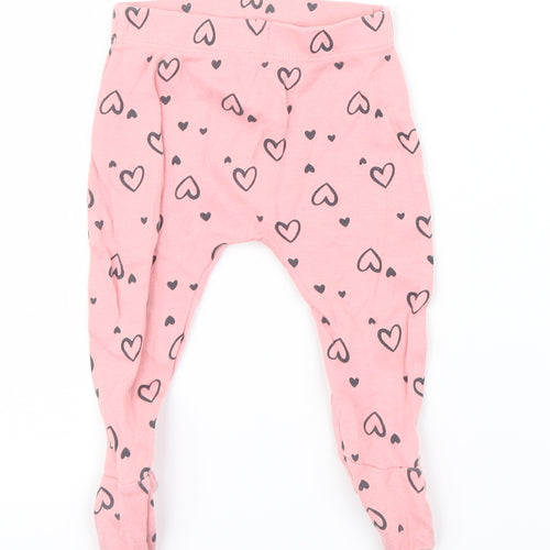 George Girls Pink Geometric  Capri Leggings Size 3-6 Months  - Hearts