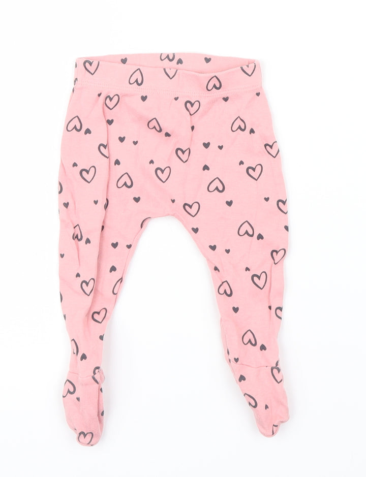 George Girls Pink Geometric Capri Leggings Size 3-6 Months - Hearts
