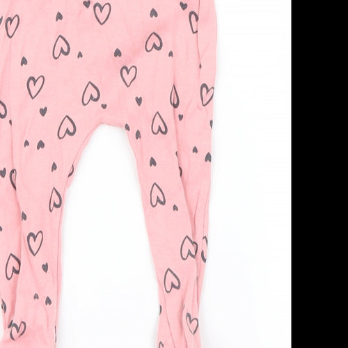 George Girls Pink Geometric  Capri Leggings Size 3-6 Months  - Hearts