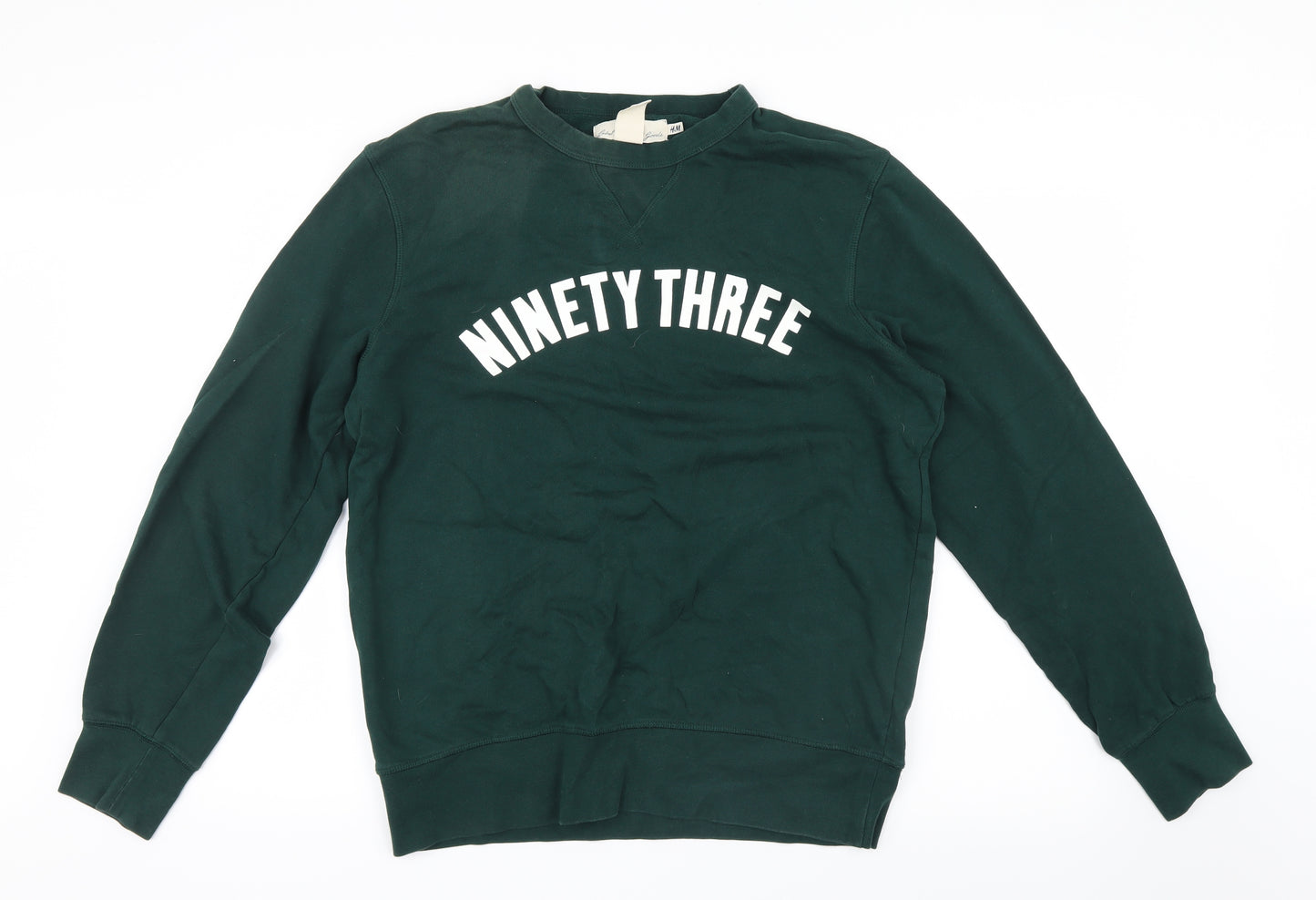 H&M Mens Green  Knit Pullover Jumper Size M