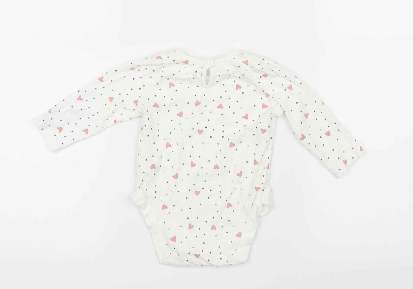 George Girls White Geometric  Babygrow One-Piece Size 3-6 Months  - Hearts