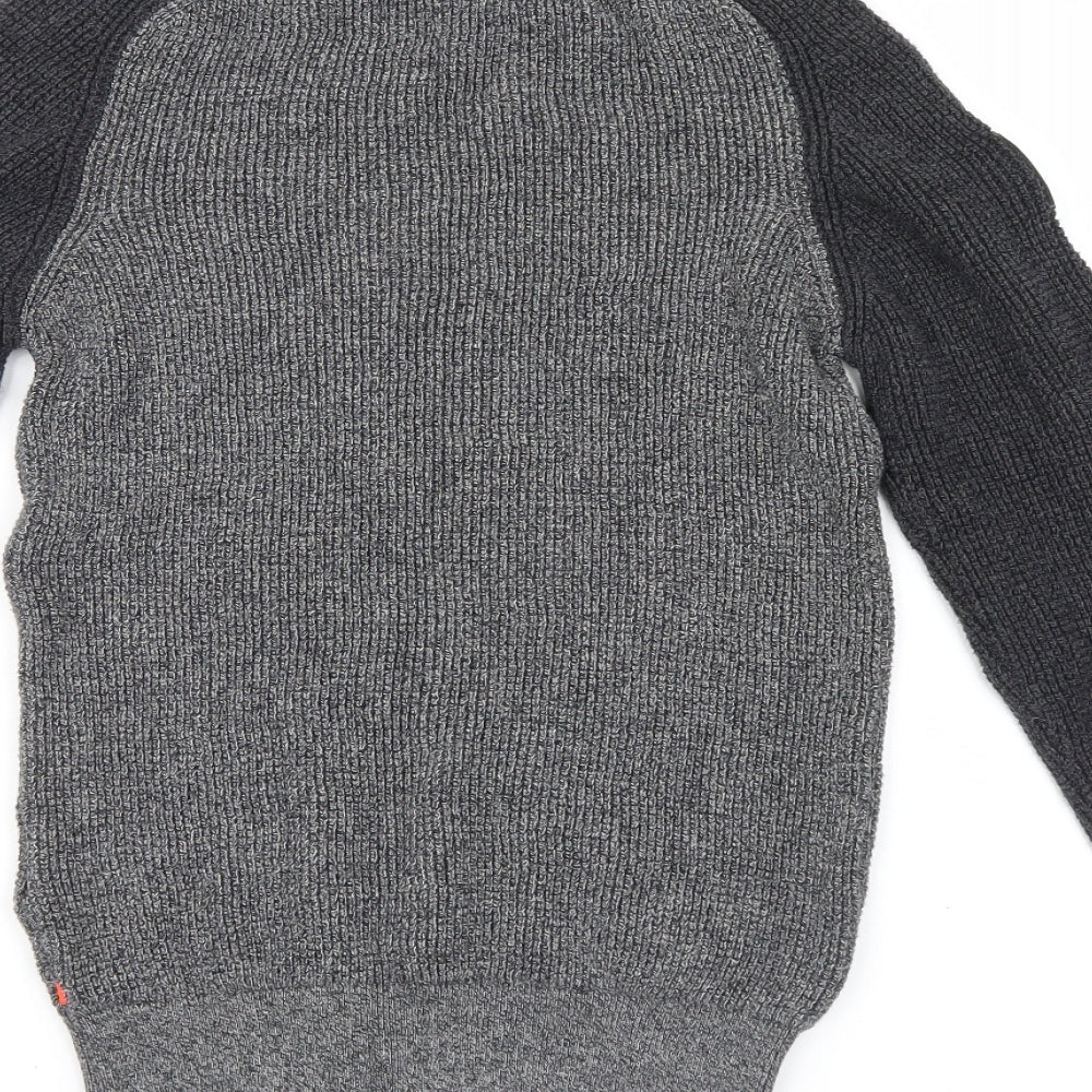 Superdry Mens Grey  Knit Pullover Jumper Size S