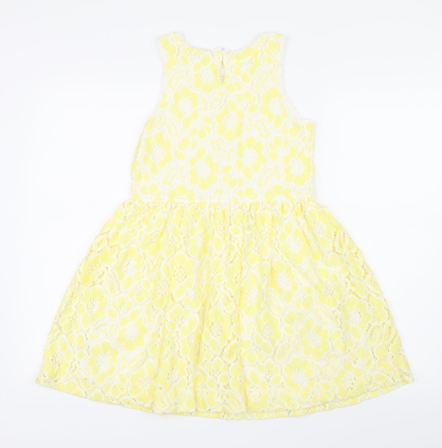 NEXT Girls Yellow Floral  Fit & Flare  Size 10 Years