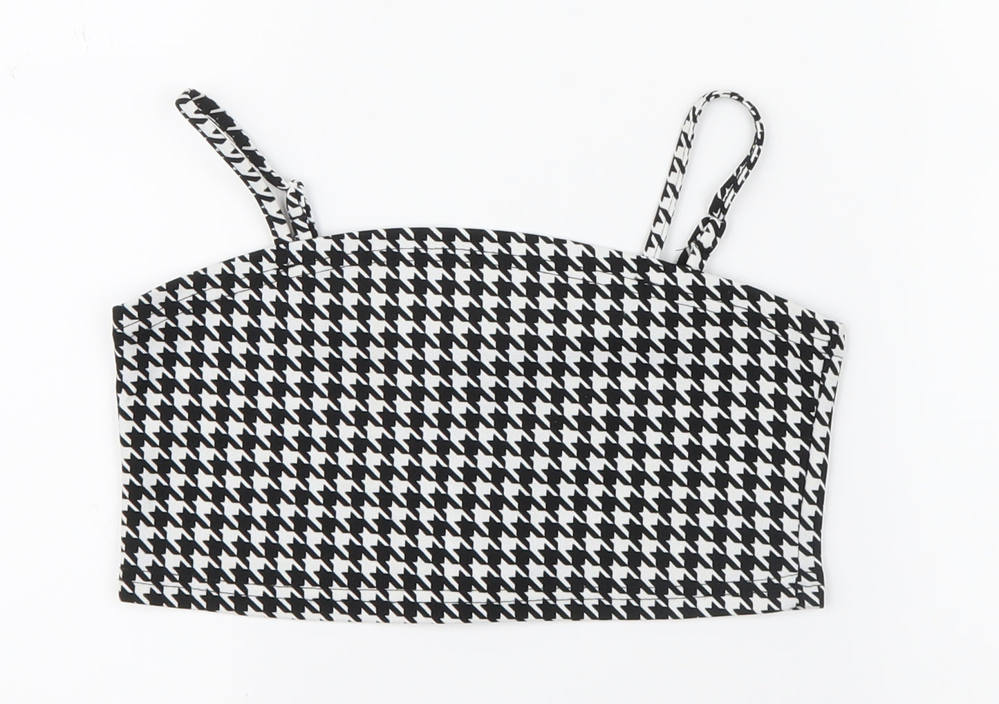 SheIn Girls Black Houndstooth  Cropped Casual Size 8-9 Years