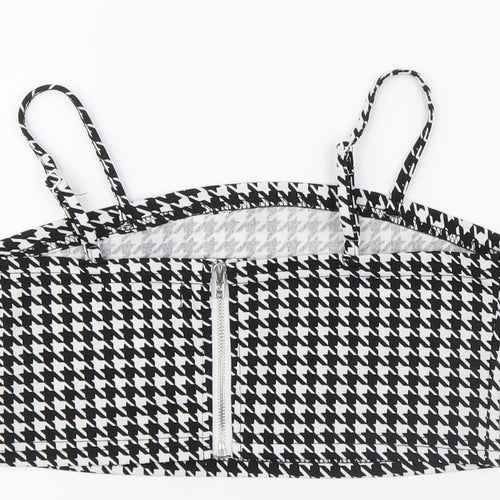 SheIn Girls Black Houndstooth  Cropped Casual Size 8-9 Years