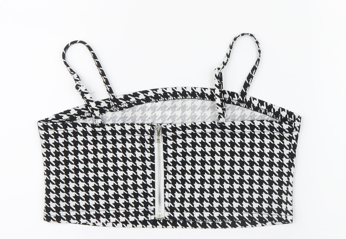 SheIn Girls Black Houndstooth  Cropped Casual Size 8-9 Years