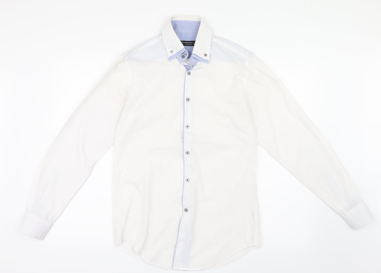 Twisted Soul Mens White    Button-Up Size S