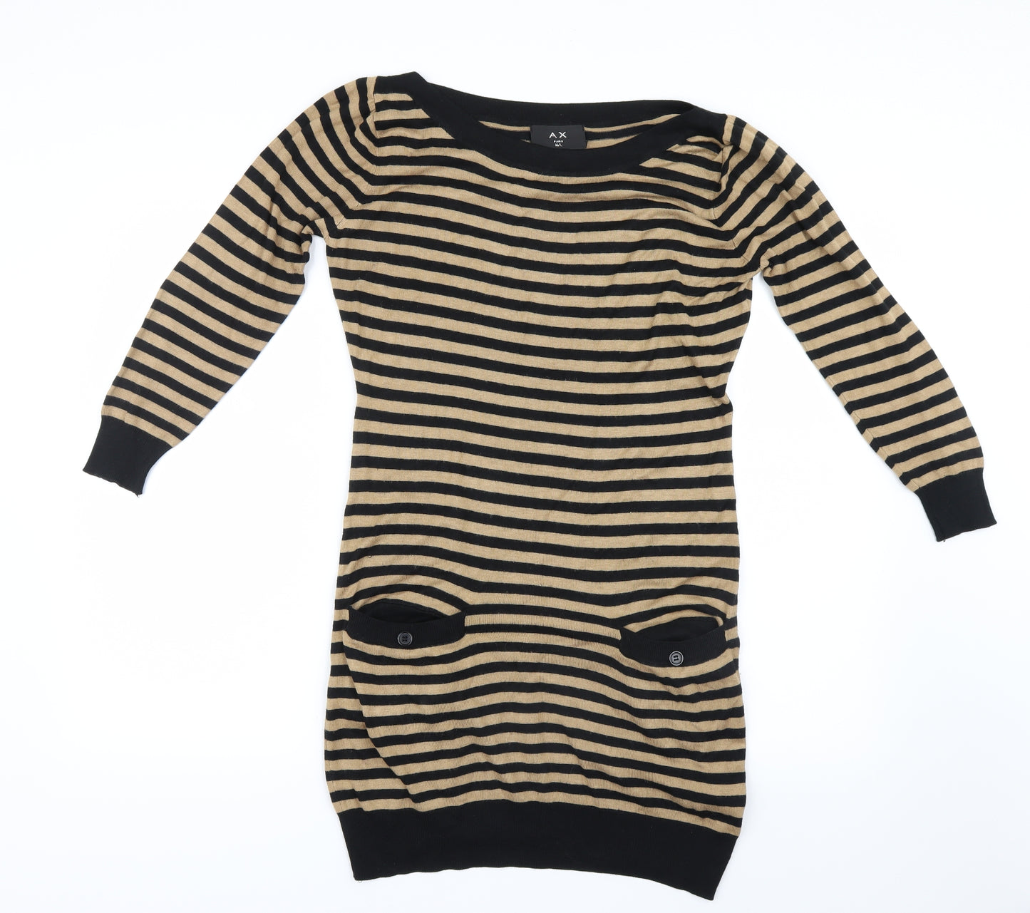 AX Paris Womens Brown Striped Knit Pullover Jumper Size M