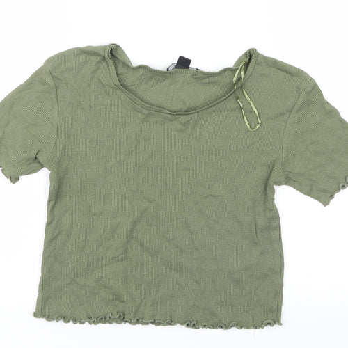Select Womens Green   Cropped T-Shirt Size 8