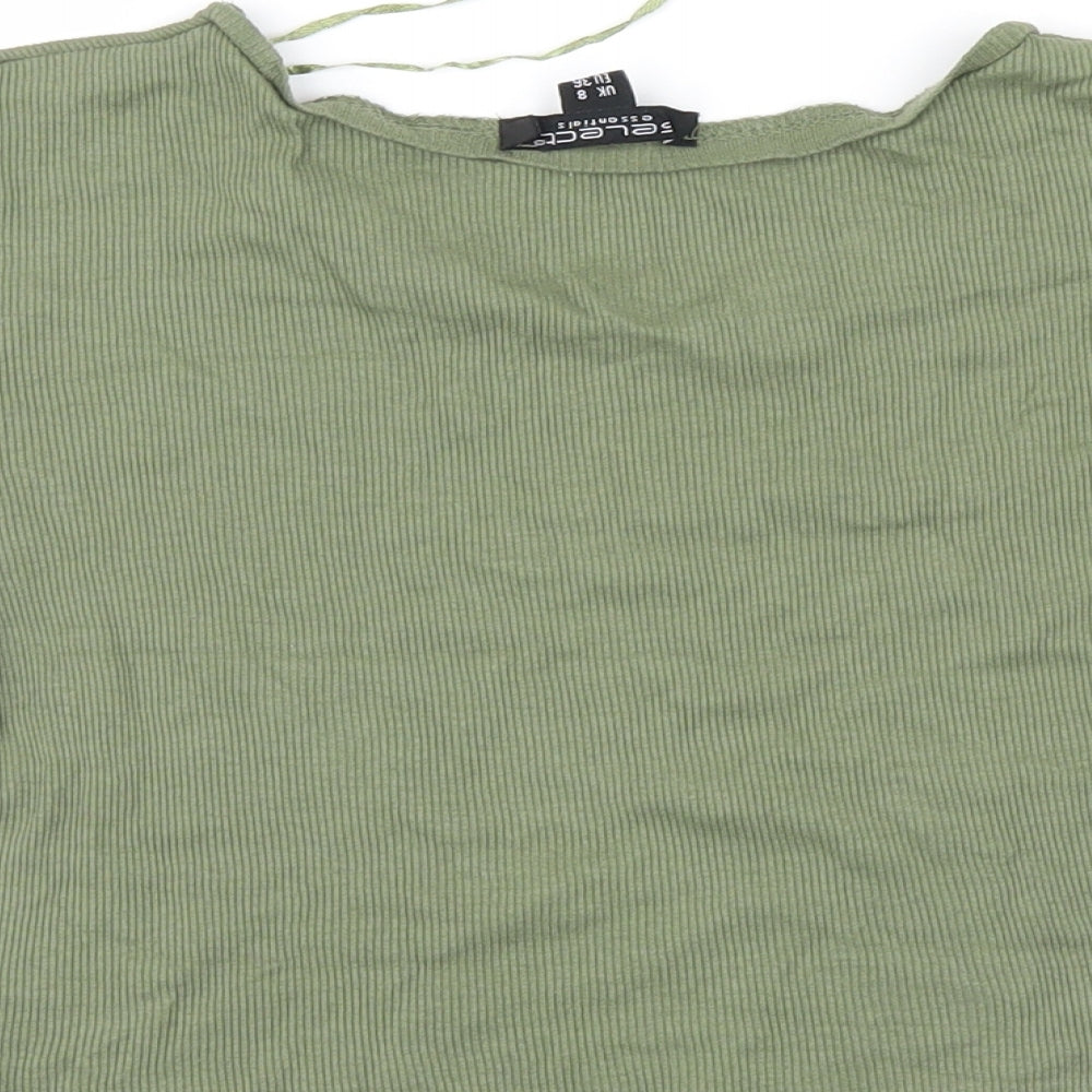 Select Womens Green   Cropped T-Shirt Size 8