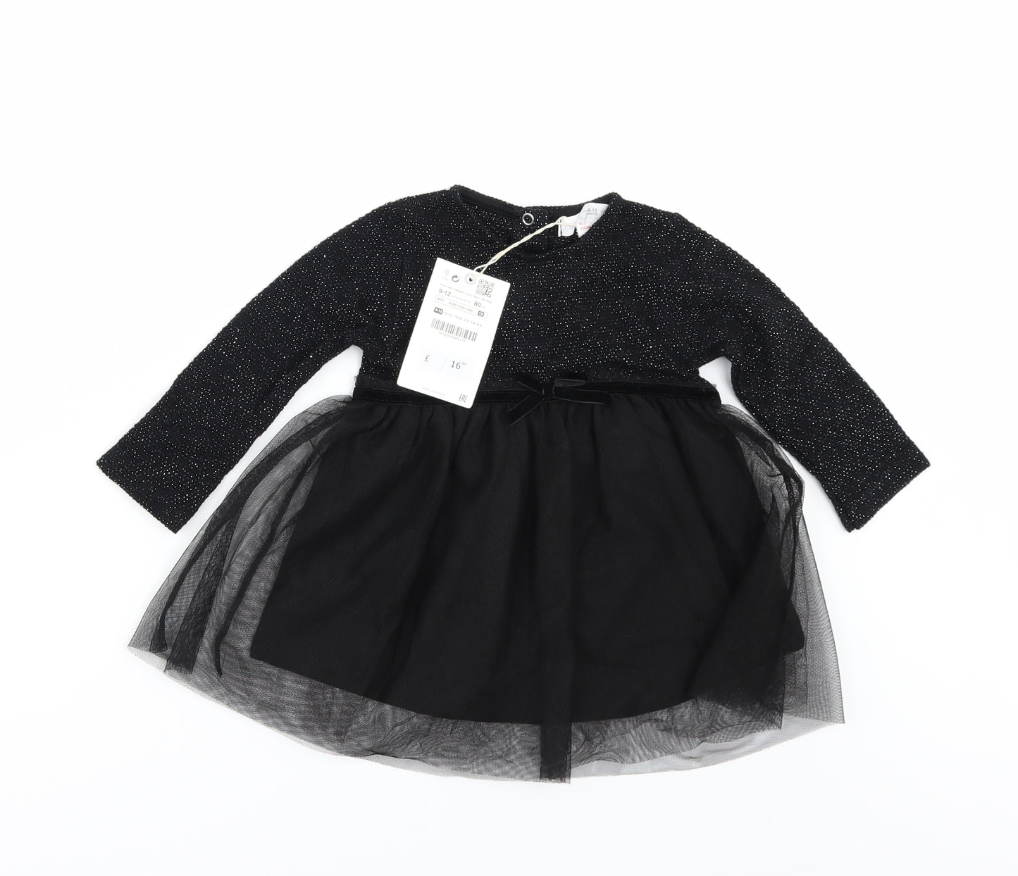 Zara Girls Black   A-Line  Size 9-12 Months