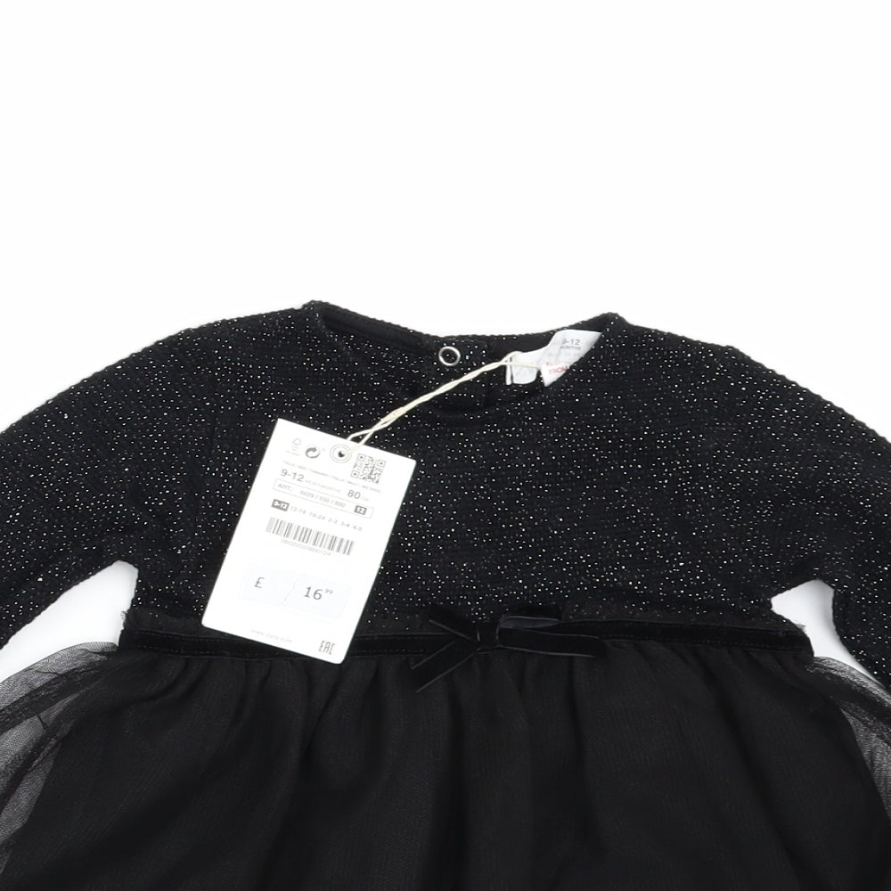 Zara Girls Black   A-Line  Size 9-12 Months