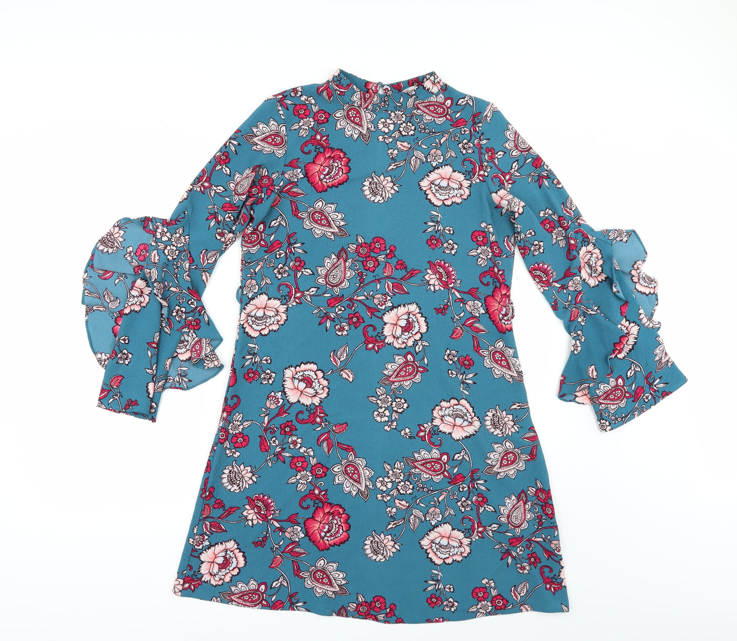 Peacocks Womens Blue Floral  Sheath  Size 10
