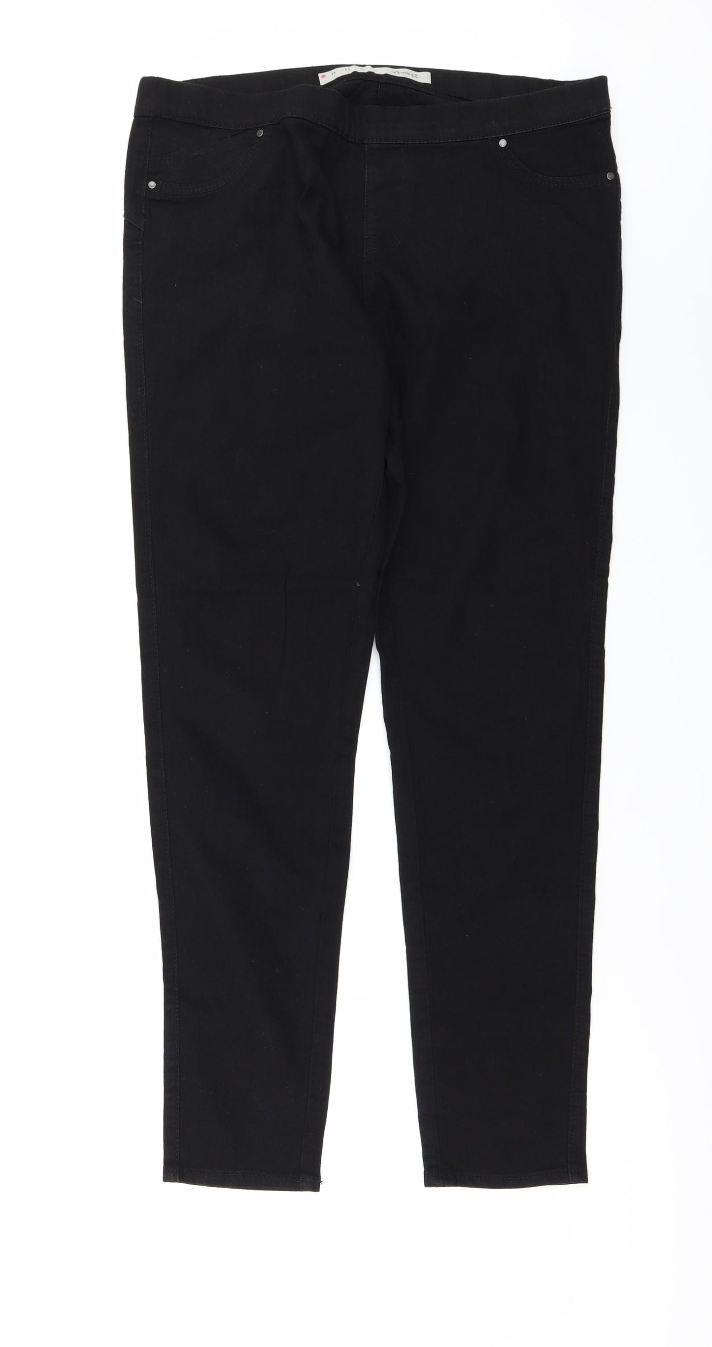 Denim & Co. Womens Black  Denim Jegging Jeans Size 14 L31 in