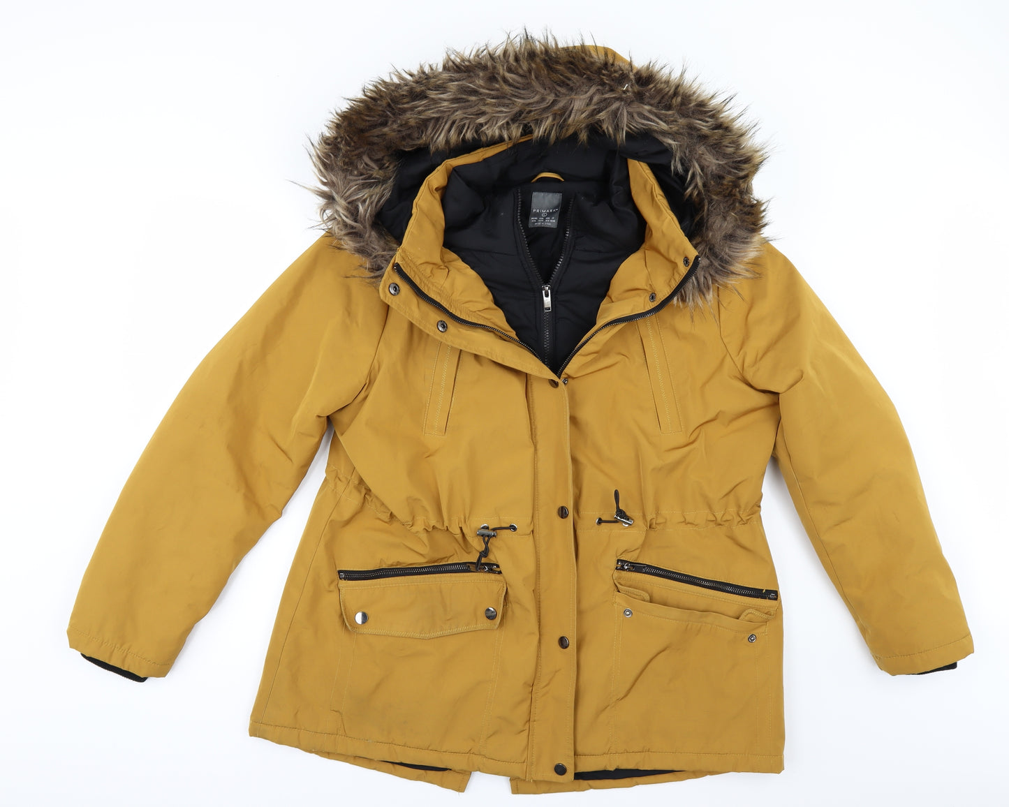 Primark Womens Yellow   Parka Coat Size L