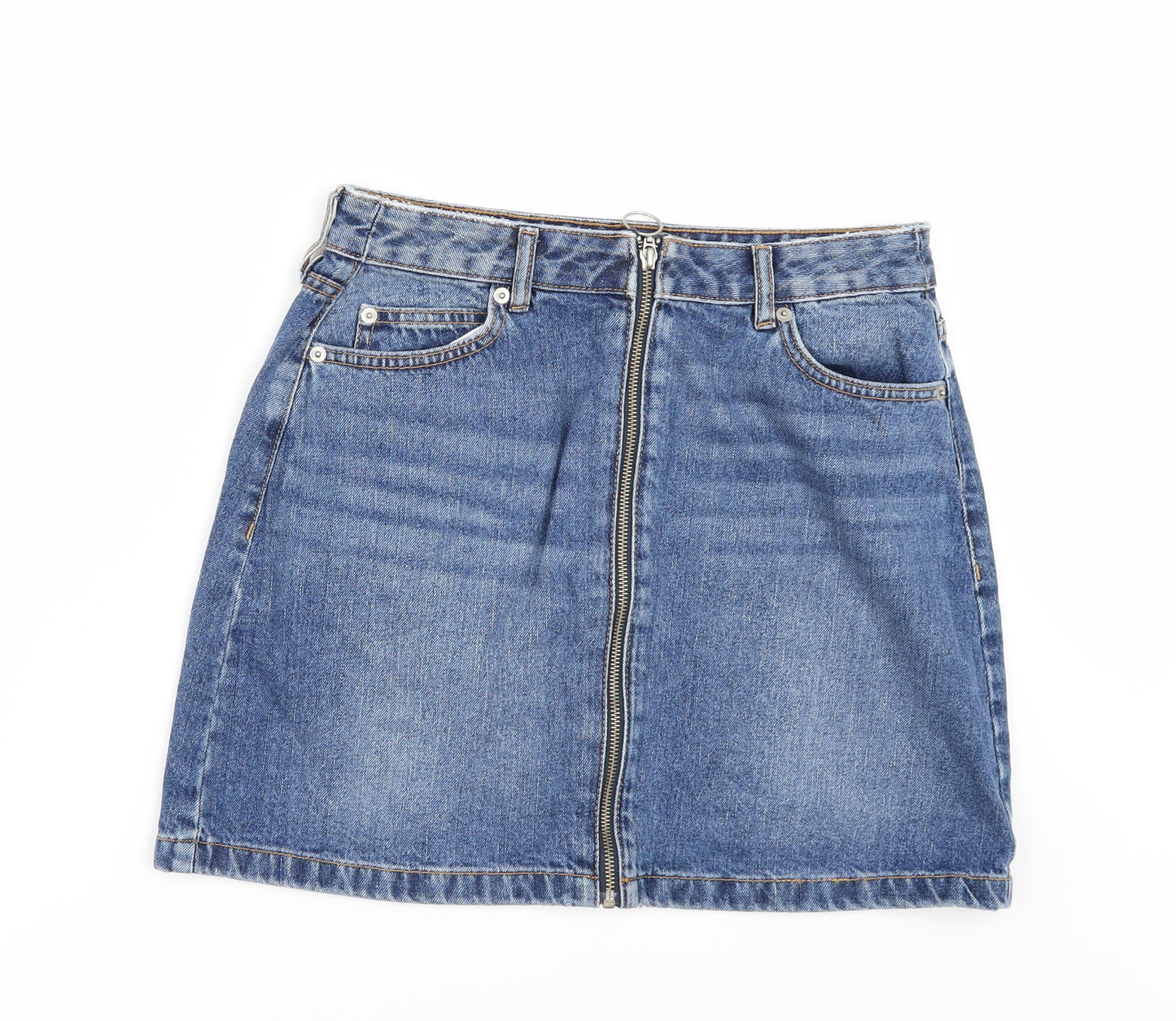 F&F Womens Blue  Denim Mini Skirt Size 10