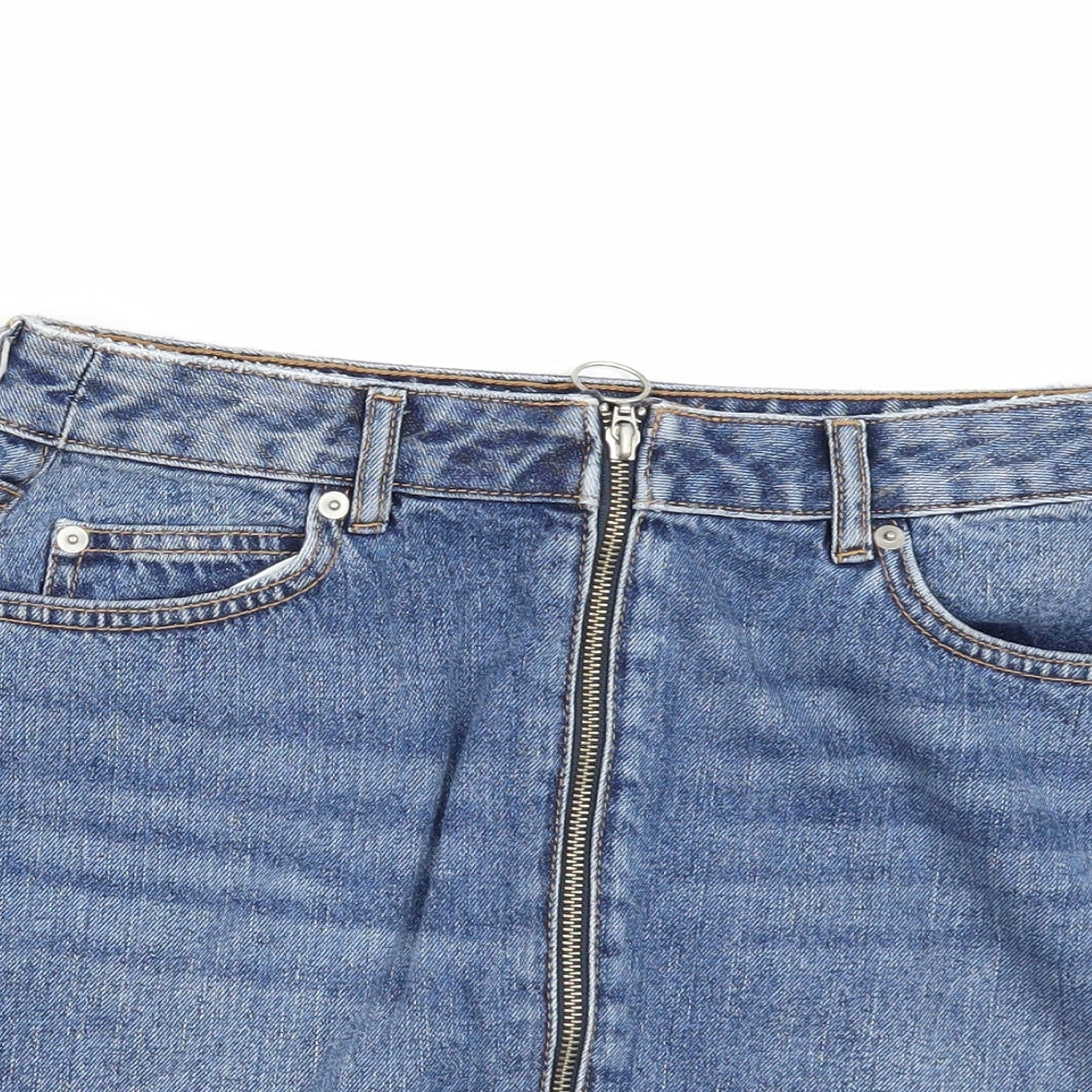 F&F Womens Blue  Denim Mini Skirt Size 10