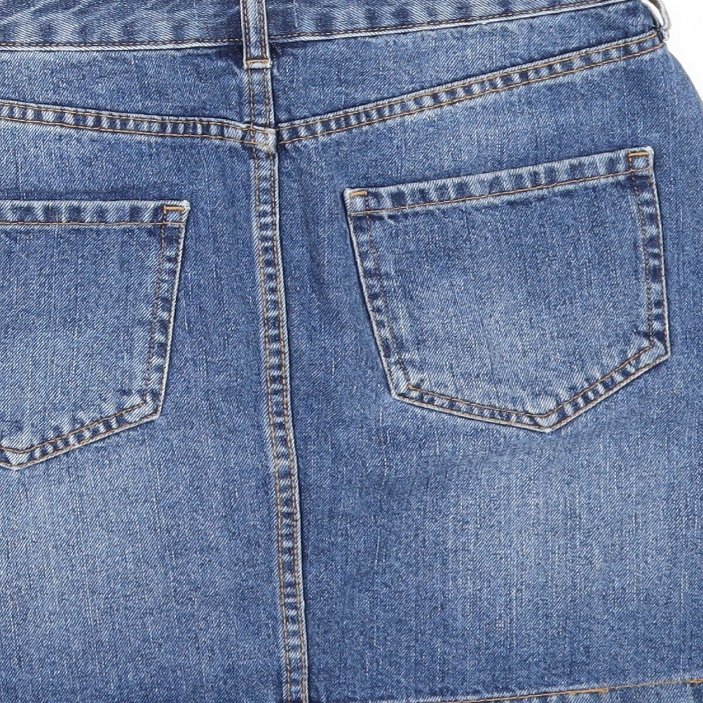 F&F Womens Blue  Denim Mini Skirt Size 10