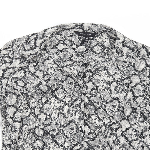 New Look Womens Multicoloured Animal Print  Kimono Button-Up Size 10