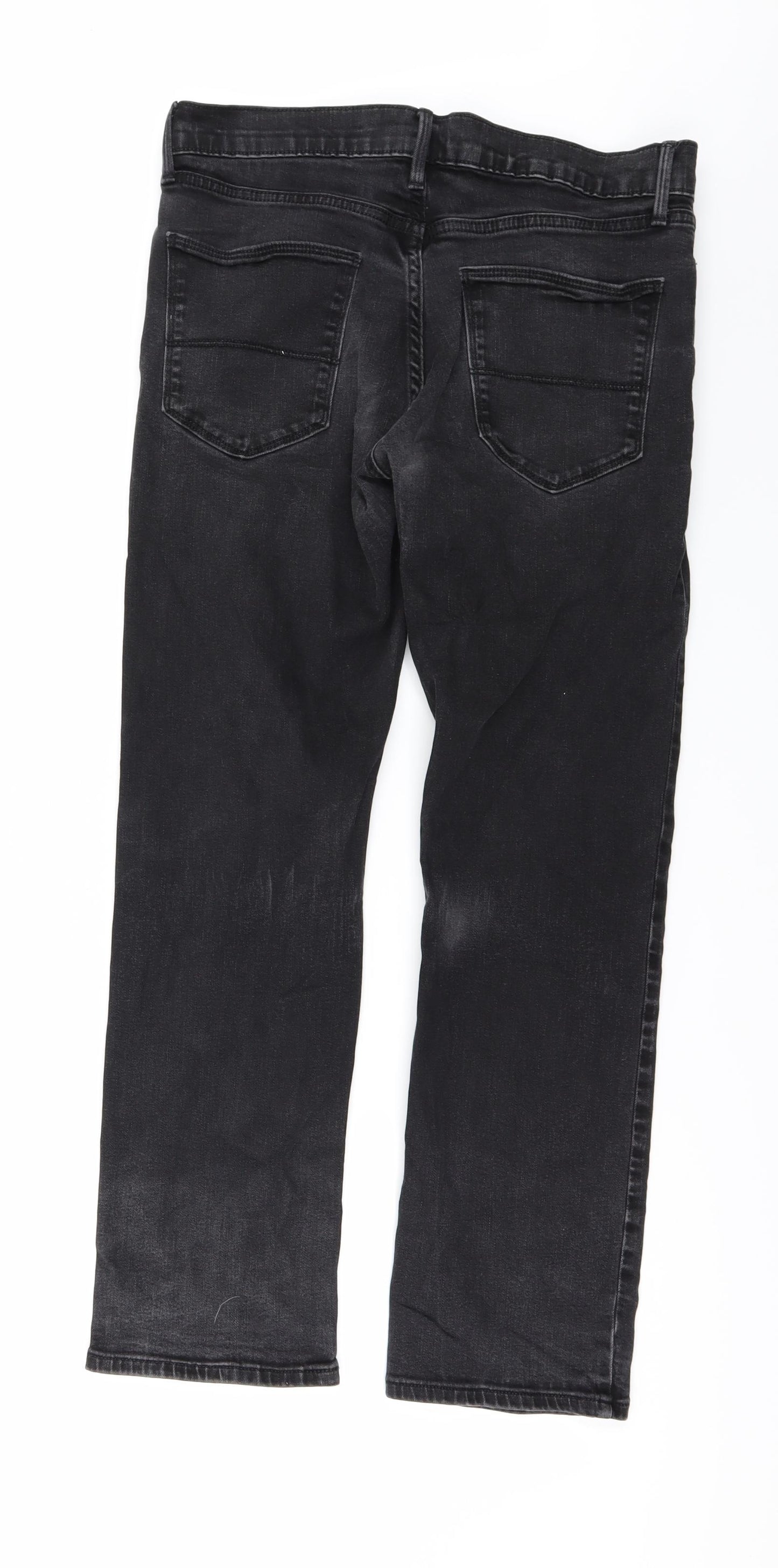 Marks and Spencer Mens Black  Denim Straight Jeans Size 32 in L29 in