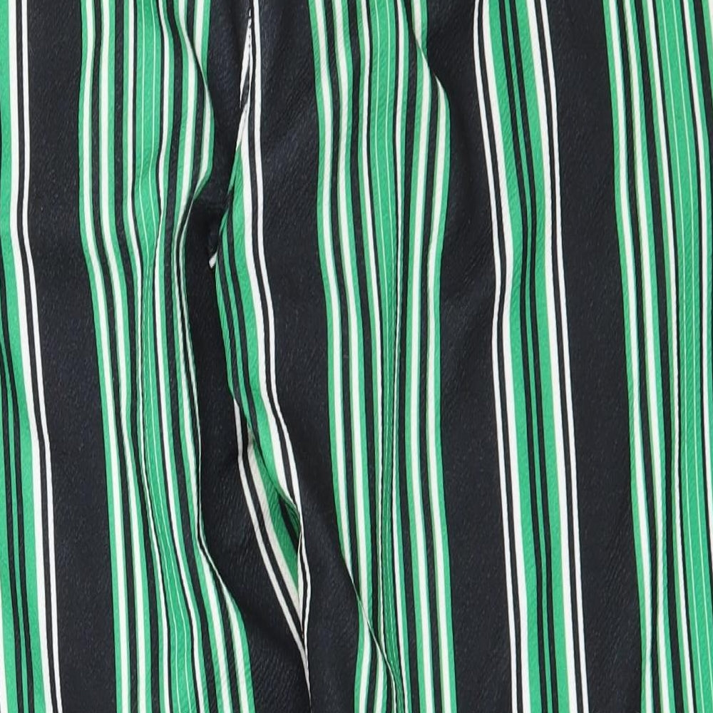 CAMEO ROSE Womens Green Striped  Trousers  Size 12 L26 in