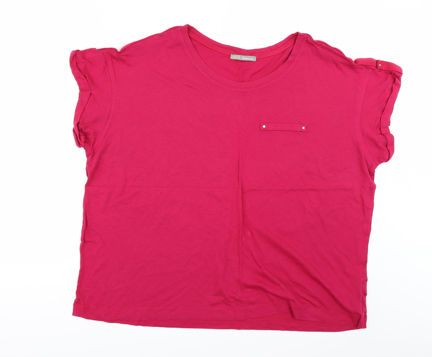Marks and Spencer Womens Pink   Basic T-Shirt Size 24