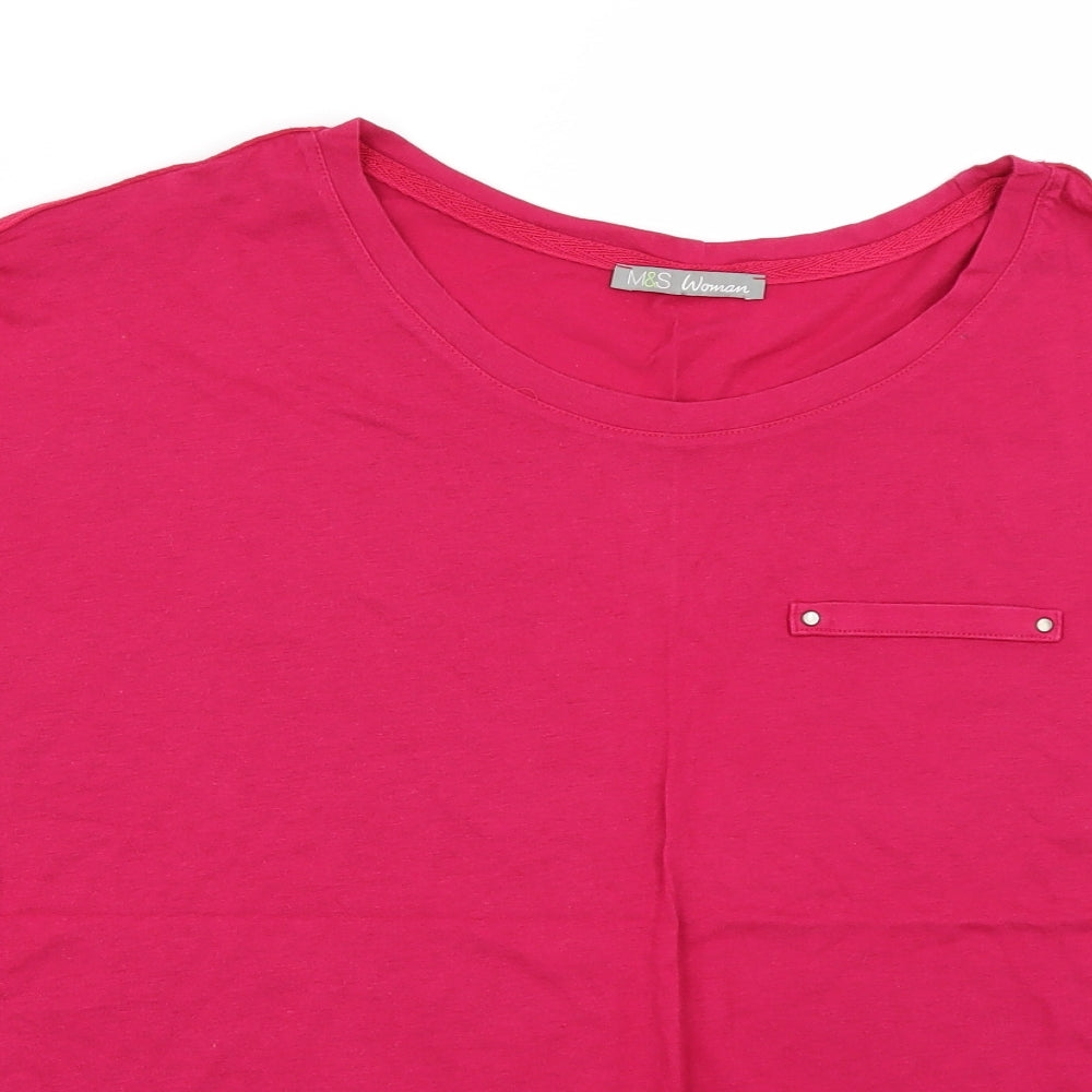 Marks and Spencer Womens Pink   Basic T-Shirt Size 24