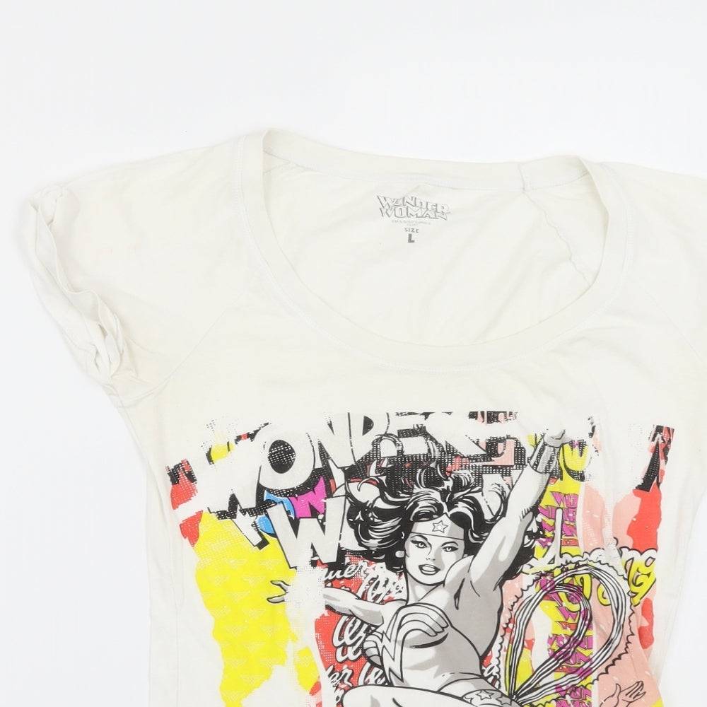 Wonder Woman Womens White   Basic T-Shirt Size L