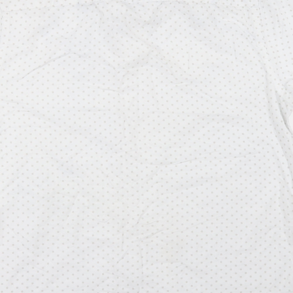 TU Mens White Geometric   Button-Up Size L
